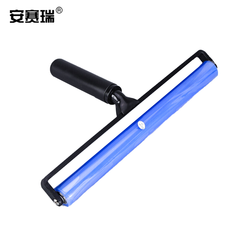 安赛瑞 7C00047 蓝色粘尘硅胶滚轮 35cm  黑色塑料柄按（个）销售