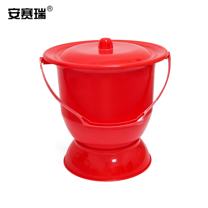 安赛瑞 7F00054 加厚塑料手提带盖痰盂 6L 红色按（个）销售