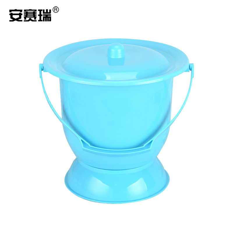 安赛瑞 7F00056 加厚塑料手提带盖痰盂 6L 蓝色按（个）销售