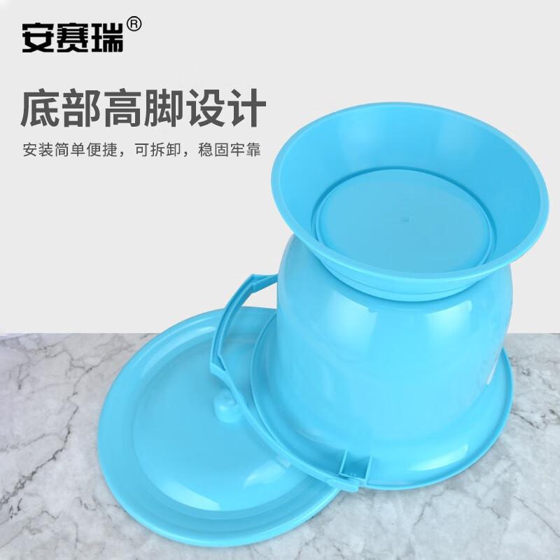 安赛瑞 7F00056 加厚塑料手提带盖痰盂 6L 蓝色按（个）销售