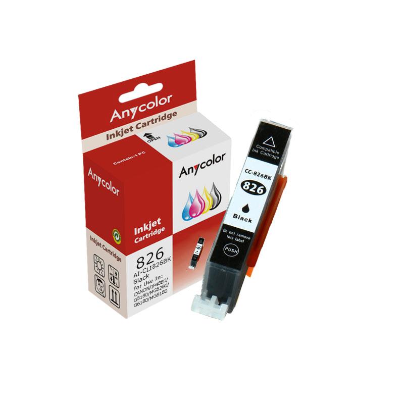 欣彩 AI-CLI826BK 墨盒 小容量 500页 黑色 适用佳能IX6580 IP4980 IP4880 G5180 MG8180 MG6280 MX898按个销售