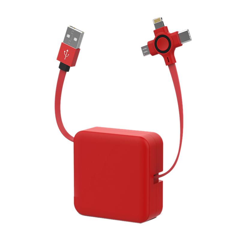 乐默 LCB-156 乐正收纳三合一数据线 120cm 混色按个销售