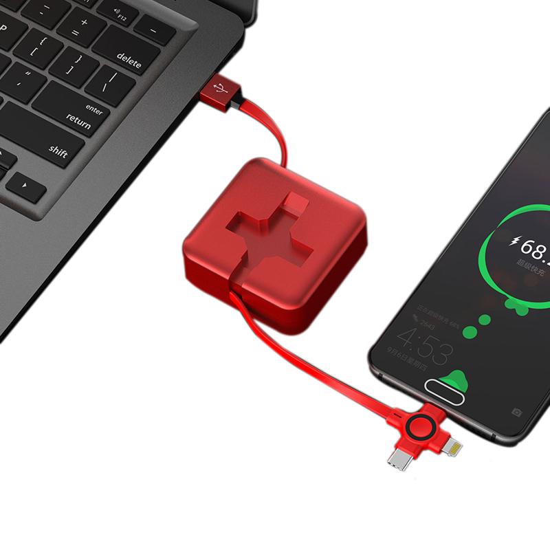 乐默 LCB-156 乐正收纳三合一数据线 120cm 混色按个销售