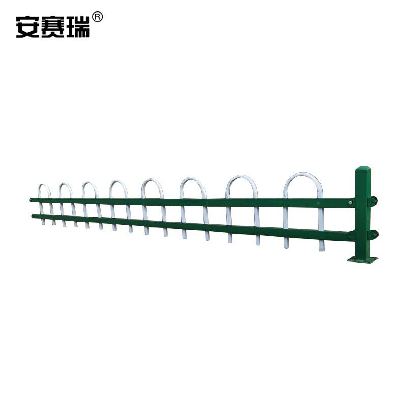 安赛瑞 531184 户外草坪围栏 物业学校绿化隔离栏杆 白绿 长约3.08m高约60cm配1立柱 5套起订按(套)销售