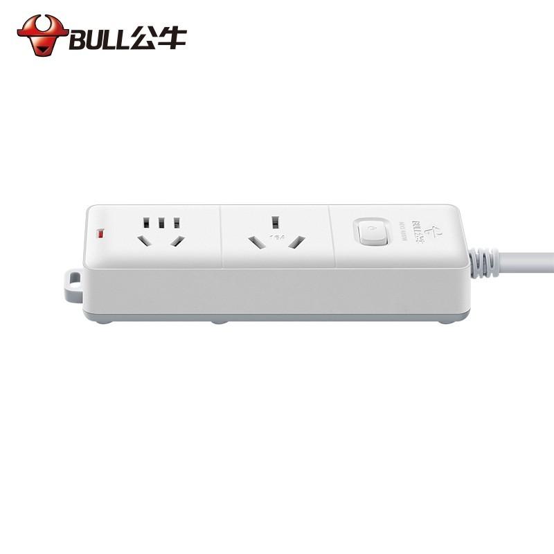 公牛 GN-S102D 大功率16A空调插座 2位总控 1.8米 送10A头 白色按个销售
