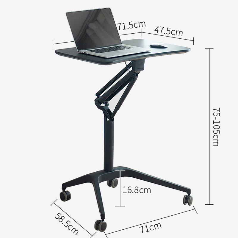 臻远 ZY-FYT-06 站立式升降办公桌演讲台 黑色+黑色架体 715*475*1050按张销售
