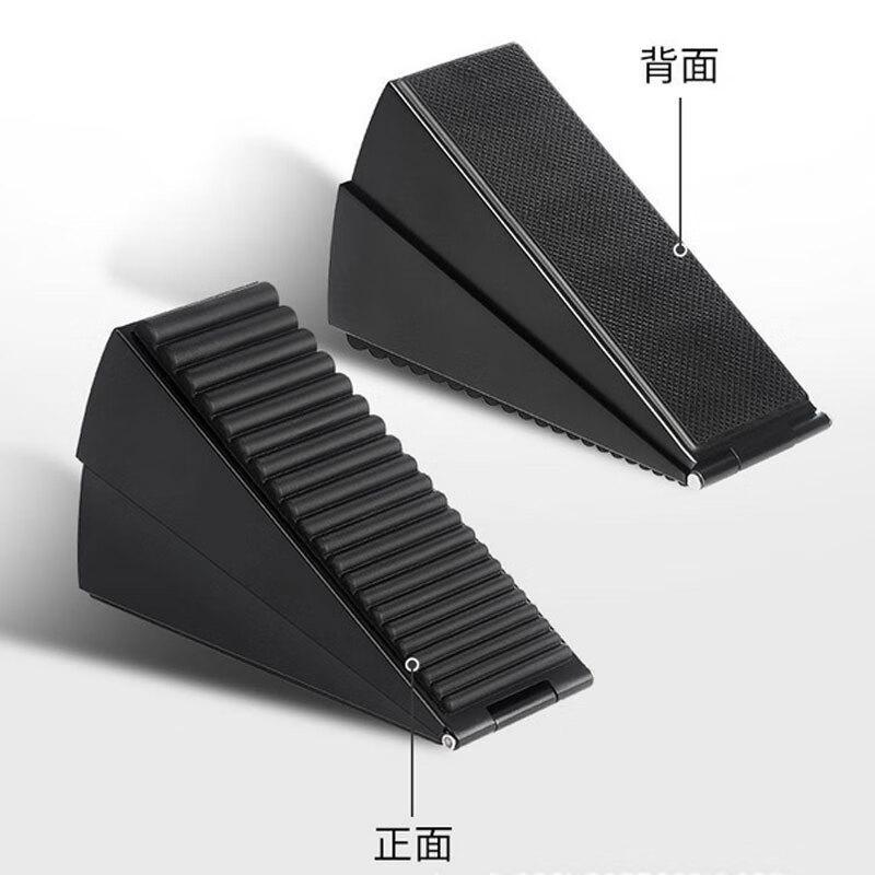 冰禹 BJ-993 304不锈钢门塞门挡 弹簧阻门器 双面橡胶防滑门楔子 配免打孔托套 哑黑色弹簧款按个销售