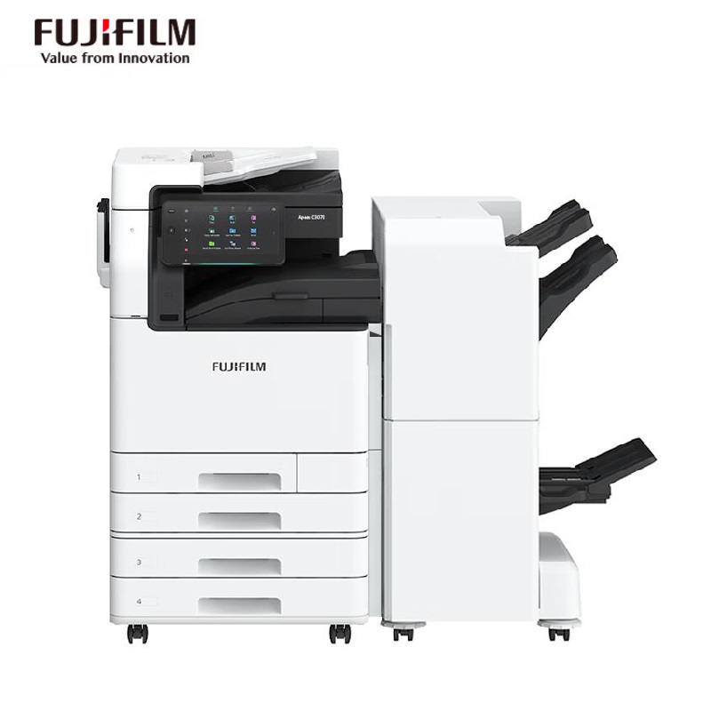 富士胶片 Apeos C3070 CPS 彩色数码复合机 A3 白色 输稿器+四纸盒+C4型小册子装订器按（台）销售