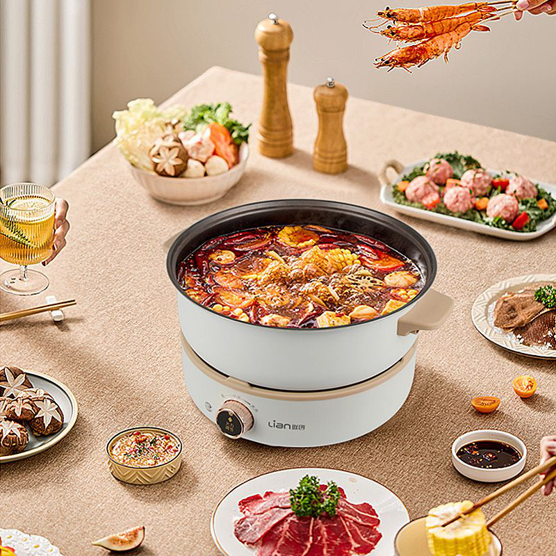 联创 DF-BL8028M 电煮锅分体式电火锅 1300W 50178 彩盒包装 分离可拆卸、可熬、炖、焖、煮大火力烹饪食物、食品级不粘锅涂层材质、两档火力调节、干烧自动断电、钢化玻璃上盖、容量4.5L按（台）销售