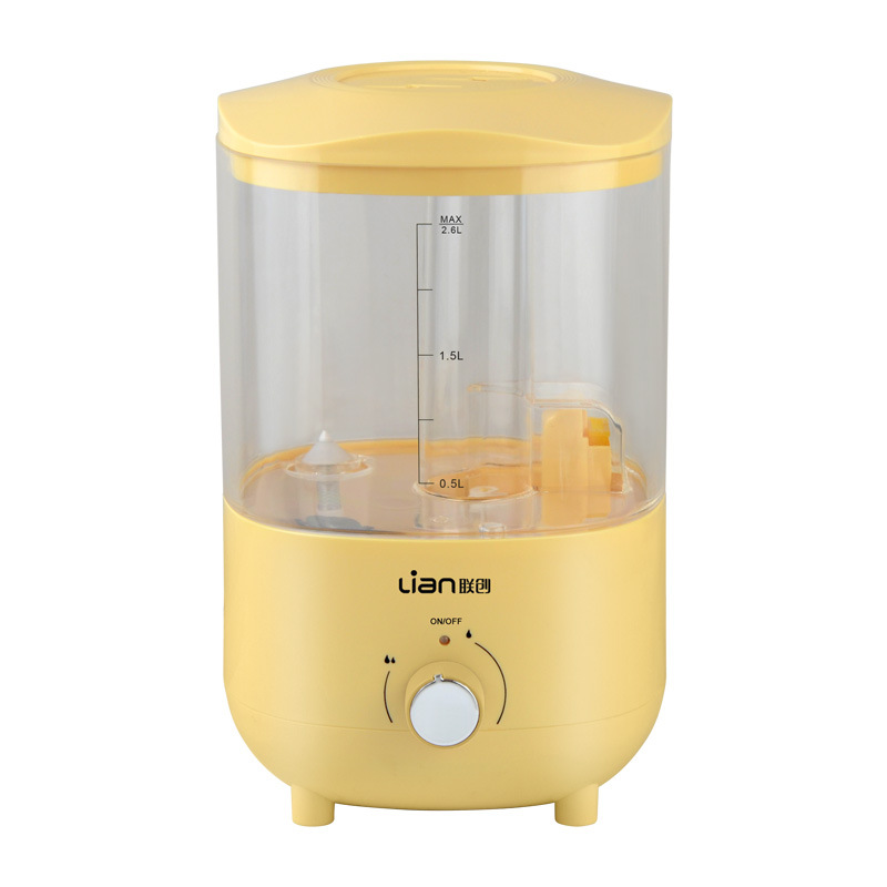 联创 DF-HU0821M 加湿器 18W 黄色 彩盒包装 上加水设计、工程塑胶ABS、超声波雾化头、缺水保护、电源过电流保护、容量2.6L按（台）销售