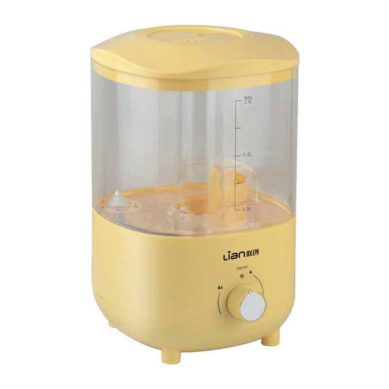 联创 DF-HU0821M 加湿器 18W 黄色 彩盒包装 上加水设计、工程塑胶ABS、超声波雾化头、缺水保护、电源过电流保护、容量2.6L按（台）销售