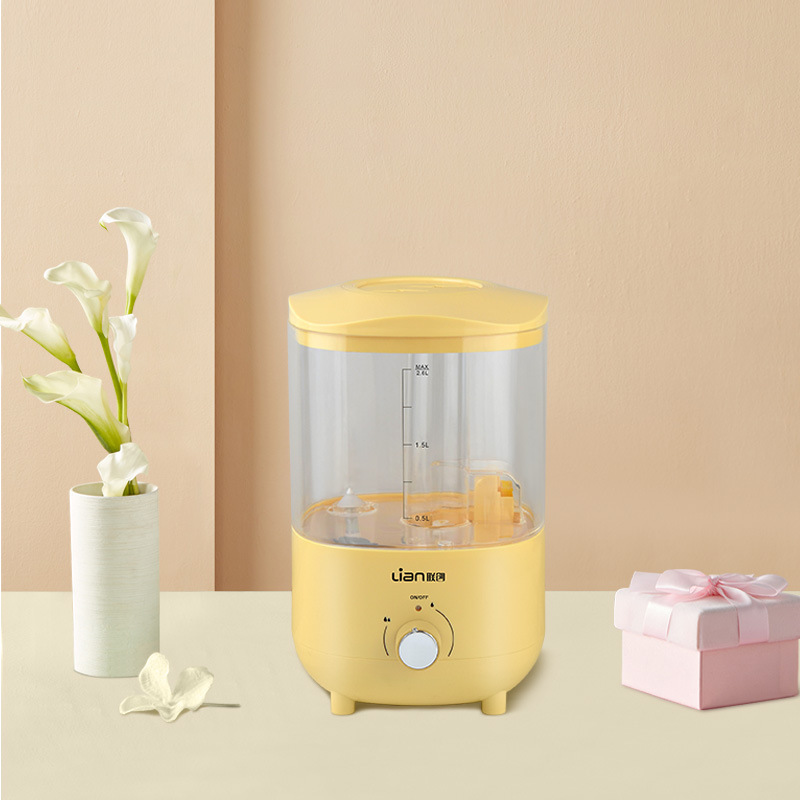 联创 DF-HU0821M 加湿器 18W 黄色 彩盒包装 上加水设计、工程塑胶ABS、超声波雾化头、缺水保护、电源过电流保护、容量2.6L按（台）销售