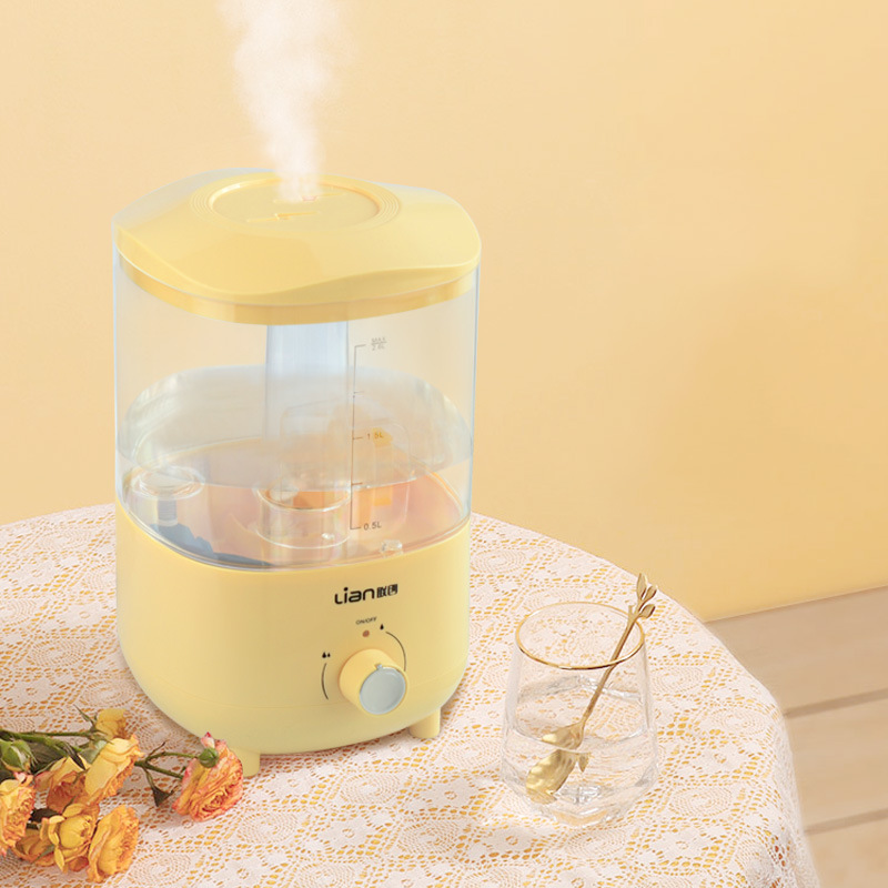 联创 DF-HU0821M 加湿器 18W 黄色 彩盒包装 上加水设计、工程塑胶ABS、超声波雾化头、缺水保护、电源过电流保护、容量2.6L按（台）销售