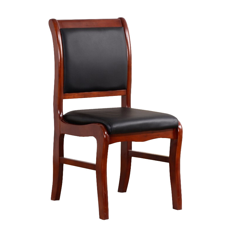 兰冉 LR-ST-210 四脚实木培训椅西皮会议椅子 W480*D500*H900mm按张销售
