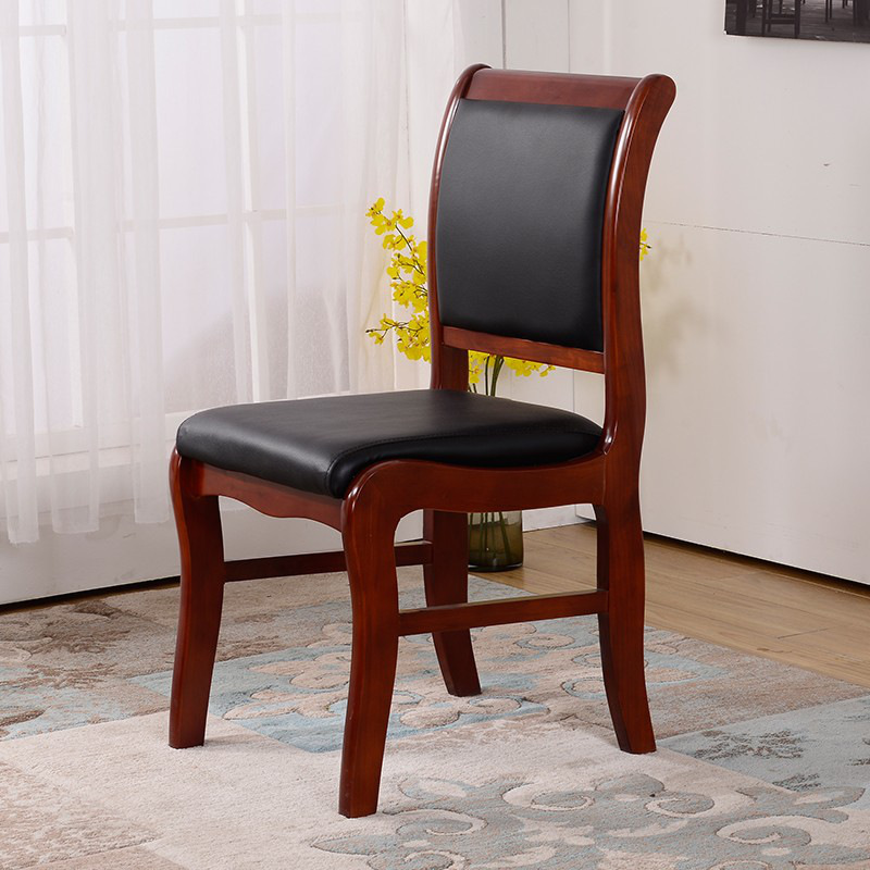 兰冉 LR-ST-210 四脚实木培训椅西皮会议椅子 W480*D500*H900mm按张销售