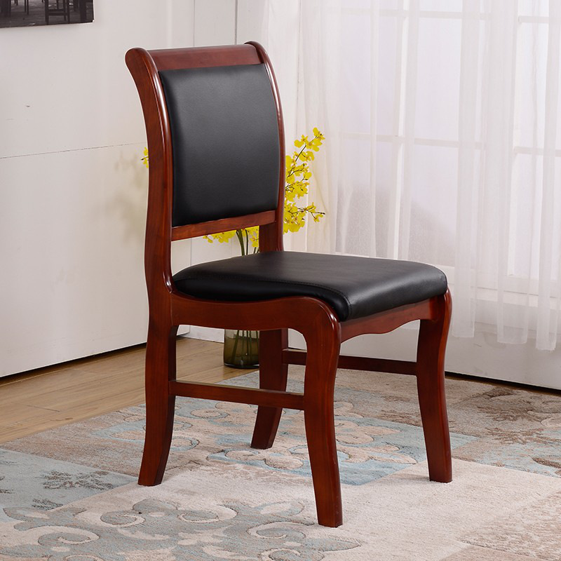 兰冉 LR-ST-210 四脚实木培训椅西皮会议椅子 W480*D500*H900mm按张销售