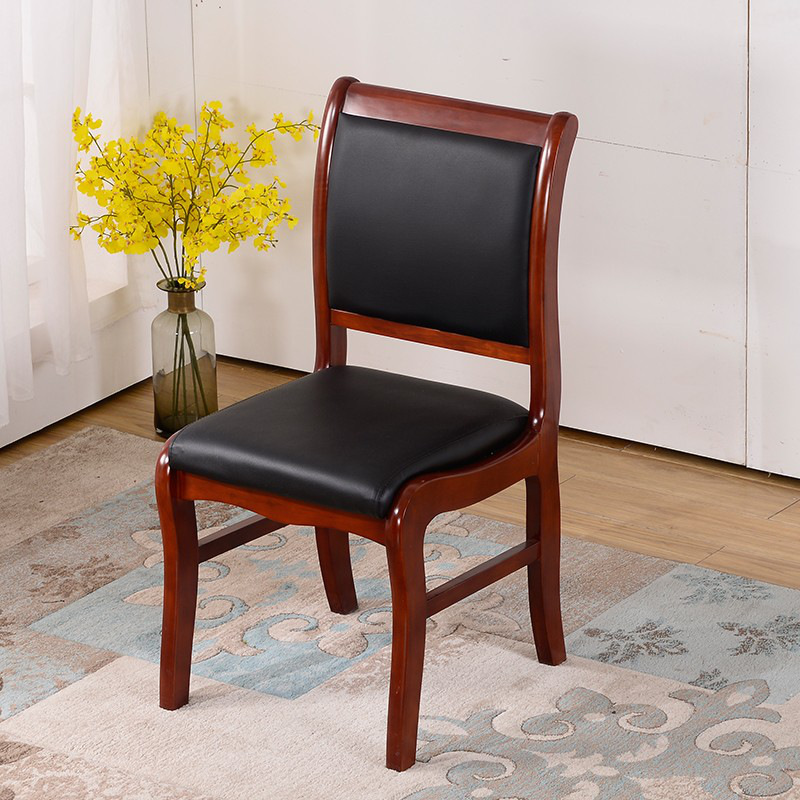 兰冉 LR-ST-210 四脚实木培训椅西皮会议椅子 W480*D500*H900mm按张销售