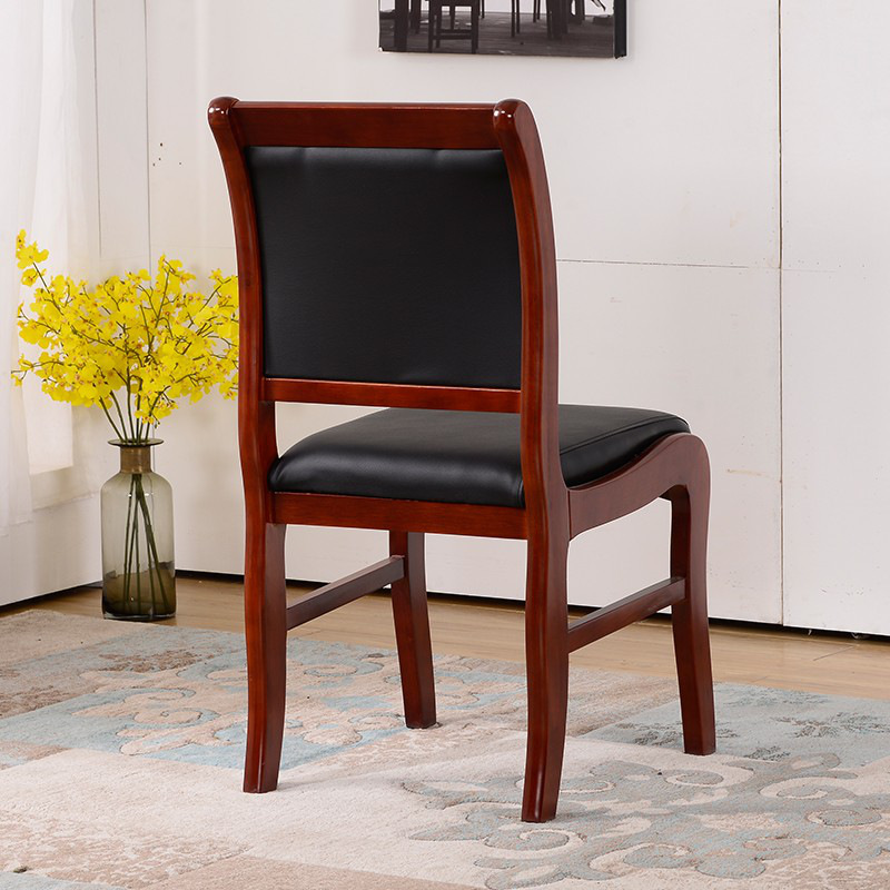 兰冉 LR-ST-210 四脚实木培训椅西皮会议椅子 W480*D500*H900mm按张销售