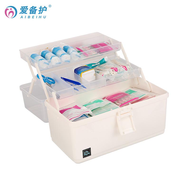 爱备护 YD-J004SW 家庭医疗药箱 34cm×18cm×22.5cm  米白色  含31种90件急救用品 配置清单参见详情页按（套）销售