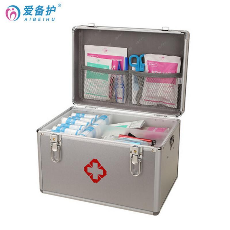 爱备护 YD-S003DW 家庭医疗药箱 35cm×23cm×23cm  金属银  含36种100件急救用品 配置清单参见详情页按（套）销售