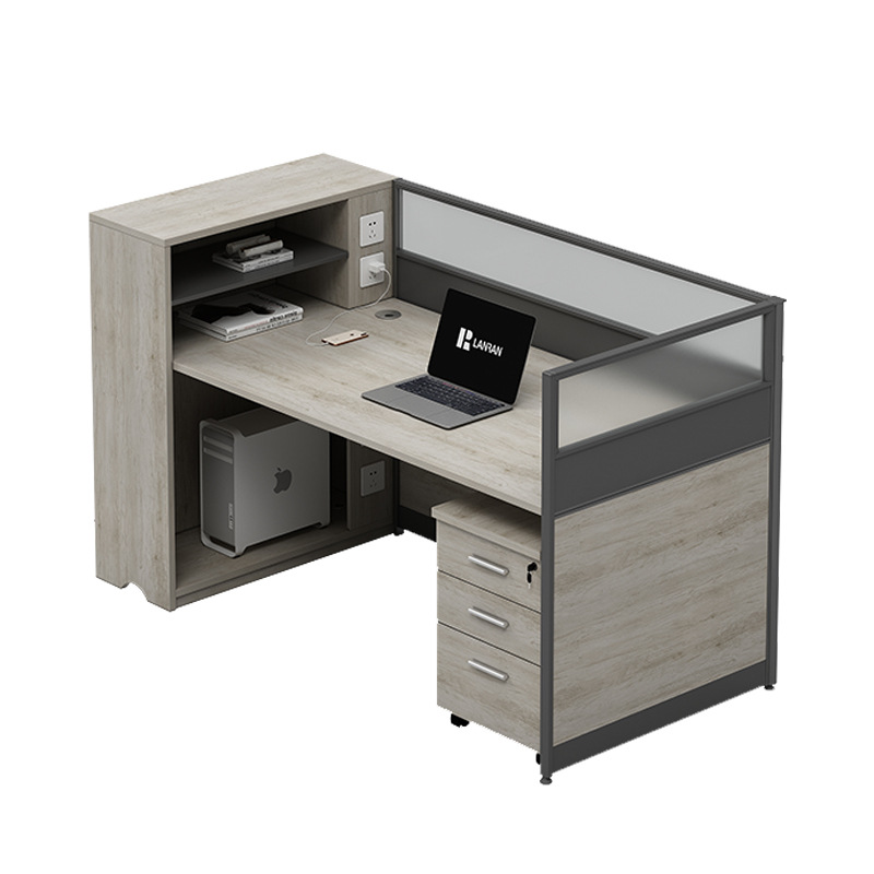 兰冉 LR-ST-538 屏风隔断职员桌子一型单人位含柜 W1500*D600*H1100mm按张销售