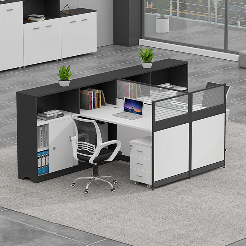 臻远 GWB-002 屏风办公桌面对面2人位 含活动柜 2800*1500*1100按套销售