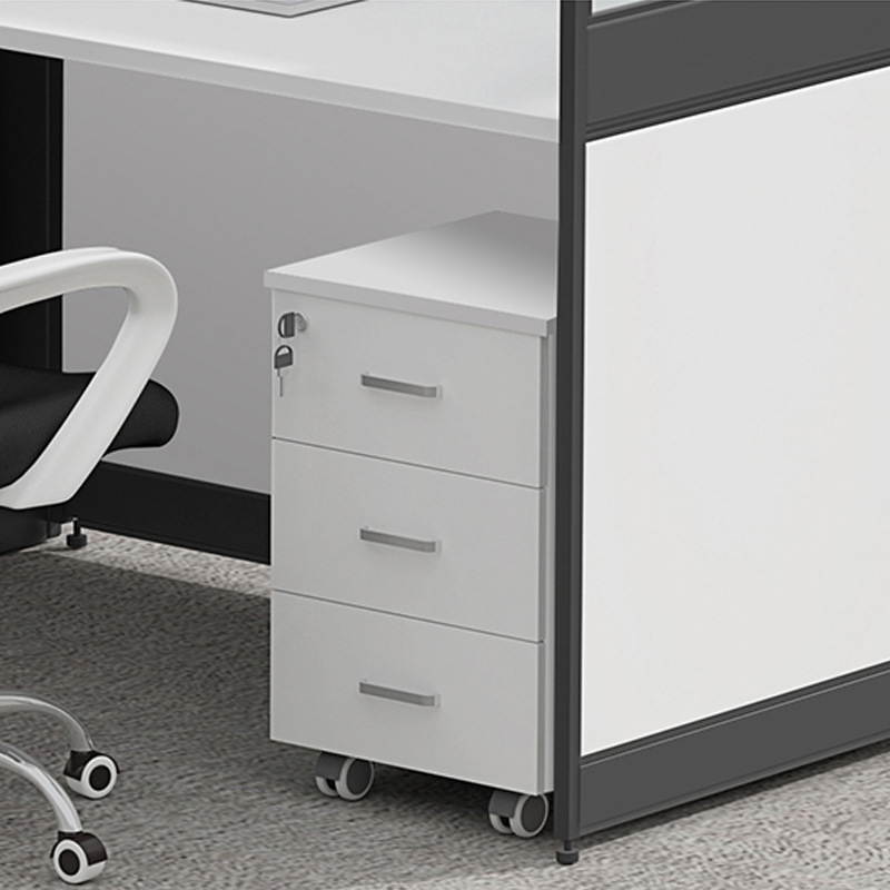 臻远 GWB-005 屏风办公桌王型4人位 含活动柜 3000*2800*1100按套销售