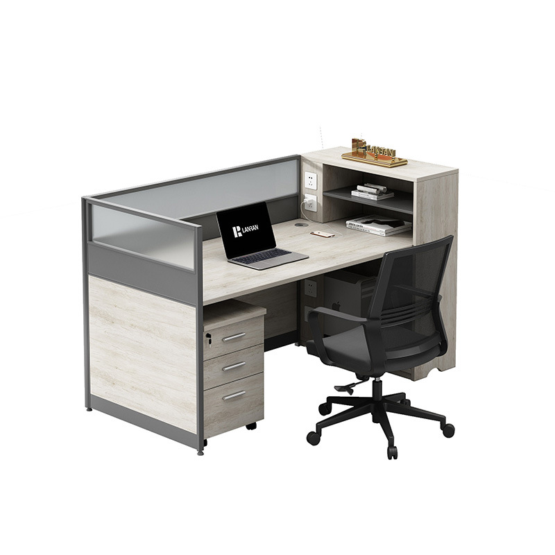 兰冉 LR-ST-543 屏风工位隔断职员桌单人位含柜椅 W1500*D600*H1100mm按张销售