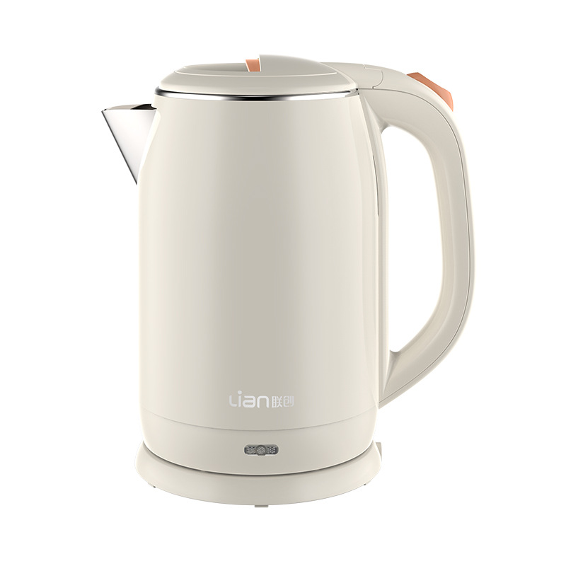 联创 DF-EP1526M 电热水壶 1500W 50178 彩盒包装 304不锈钢内胆和壶盖，食品级耐温塑料、防干烧双重断电保护、收藏式电源底座、容量2.0L按（台）销售