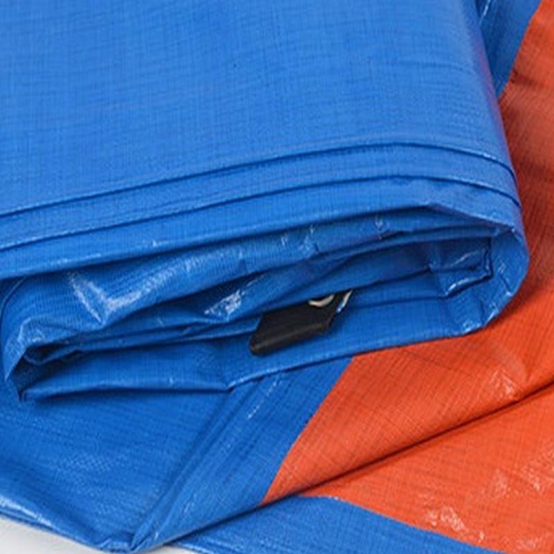 苏识 1850092 160克加厚防雨布防水防晒遮阳棚 5米*7米 蓝色/橘红色  ST032按块销售