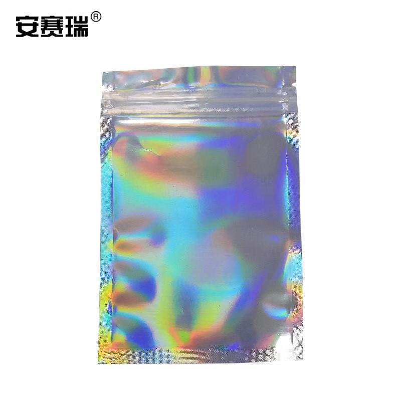 安赛瑞 240593 镭射阴阳自封袋 镀铝拉骨袋 宽7cm长10cm16丝 100个装 半透明按包销售