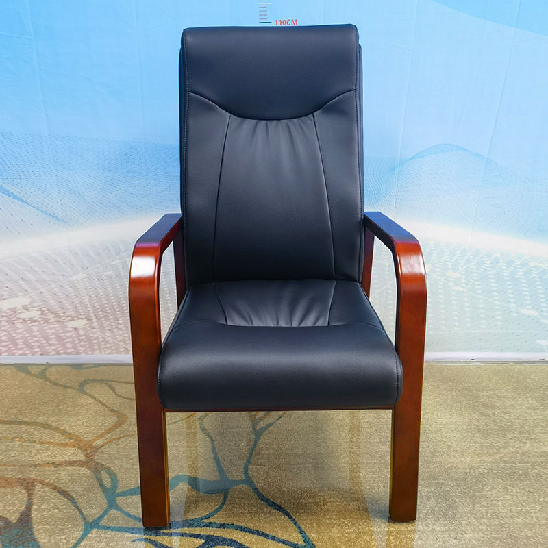 悦山 YSOC3DPD06-3XP 办公会议椅培训椅接待实木扶手会客椅 西皮 640*630*1120mm按张销售