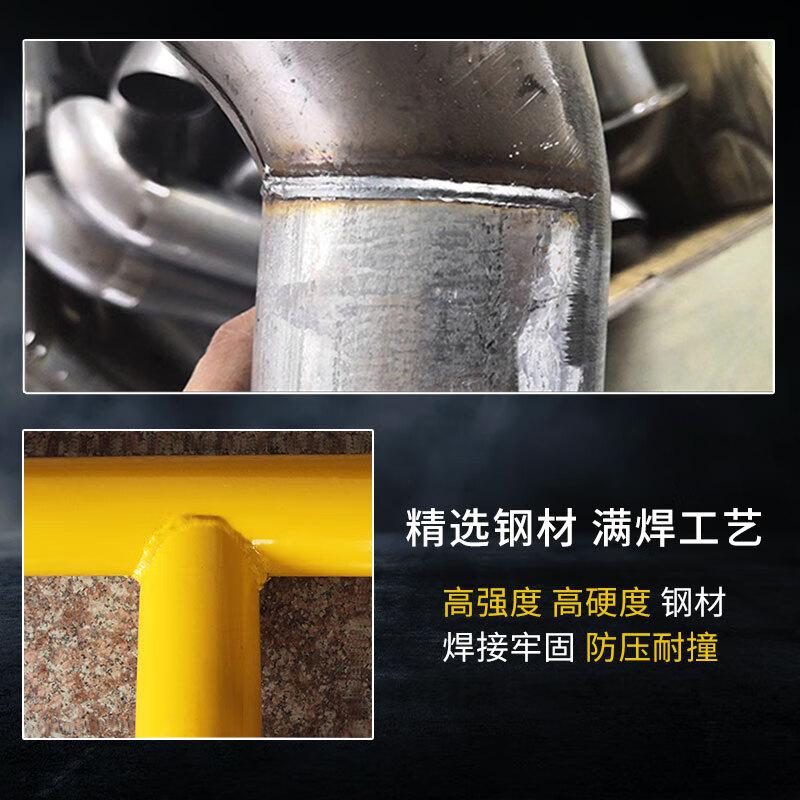 夜莺 停车位挡车器钢管护栏 U型2000*300*1.2mm 黄色按根销售