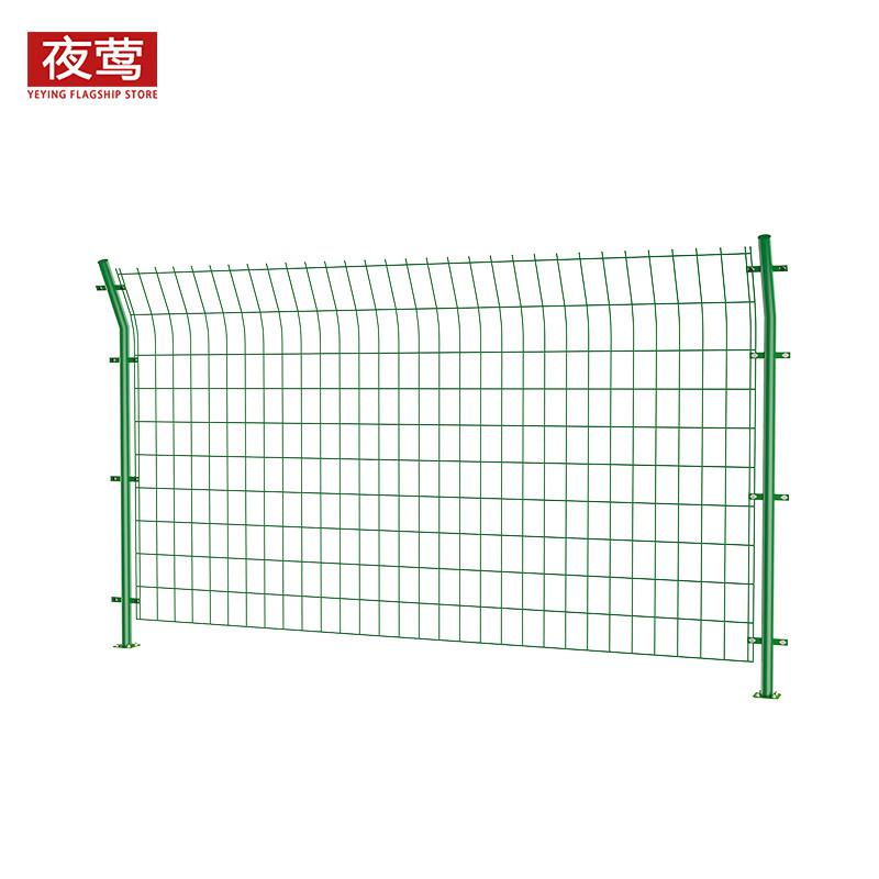 夜莺 硬塑高速公路双边丝护栏网 （带一根预埋柱）4MM1.8米高3米宽一套 绿色 10套起订按套销售