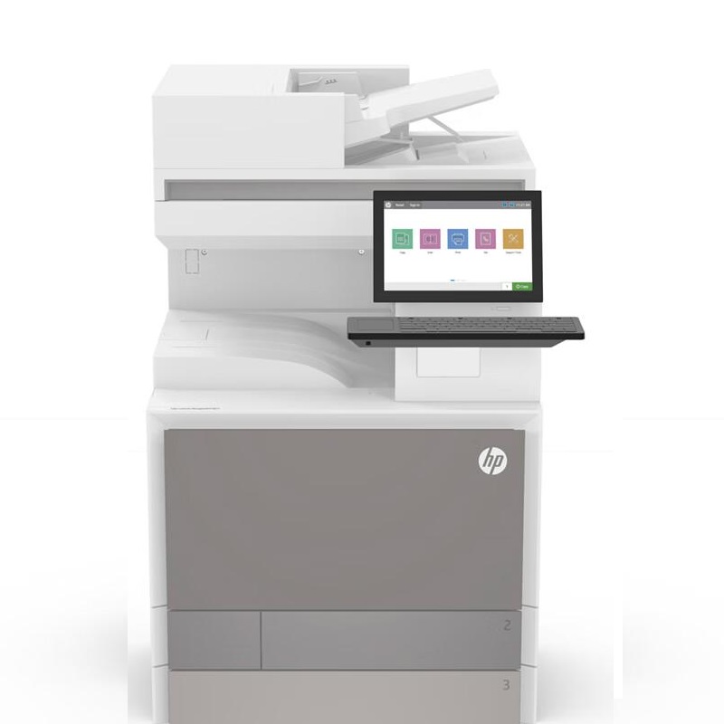 惠普 E87740z 彩色数码复合机 A3 白色 标配附加双纸盒底座+上门安装一年原厂上门服务按（台）销售