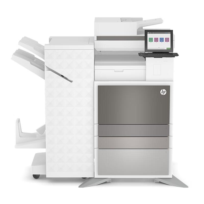 惠普 E78635z 彩色数码复合机 A3 白色 标配附加双纸盒底座+小册子装订+上门安装一年原厂上门服务按（台）销售