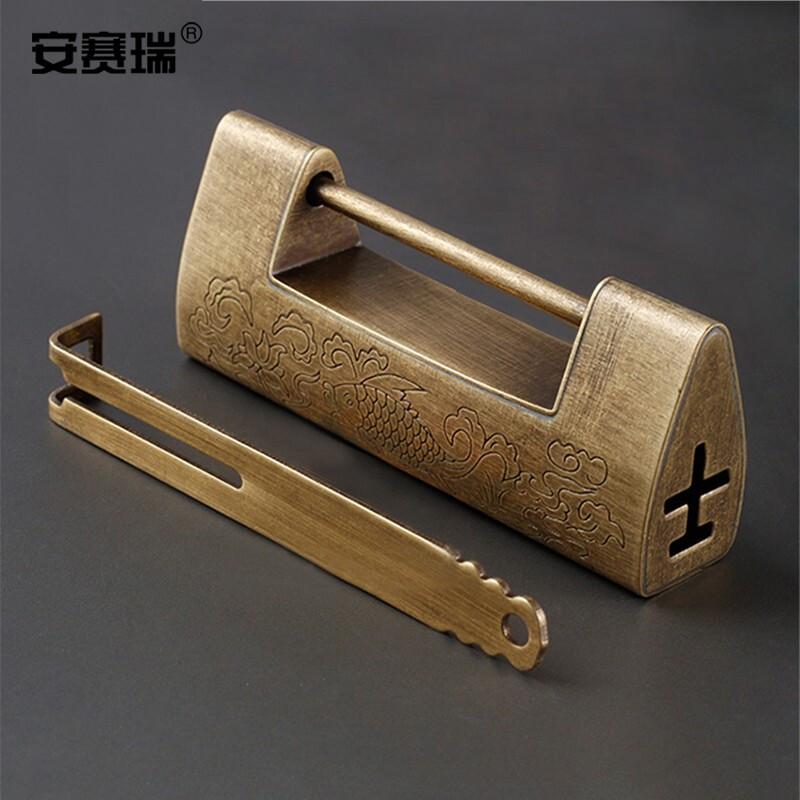 安赛瑞 5D00150 仿古横开挂锁 12cm古铜色按个销售
