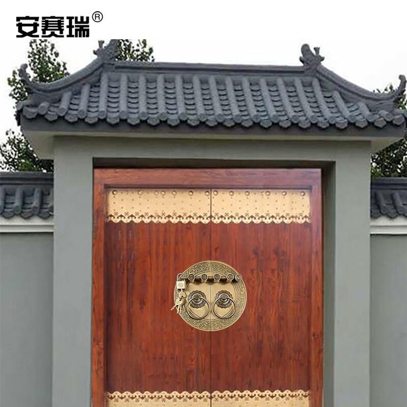 安赛瑞 5D00164 中式仿古大门拉手 黄铜 40cm配中号龙凤锁按（个）销售