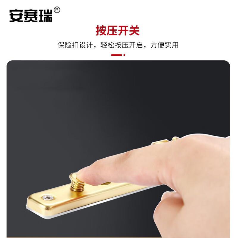 安赛瑞 5D00230 不锈钢防盗门链 304不锈钢门栓 20x123mm 金色  2个起订按个销售