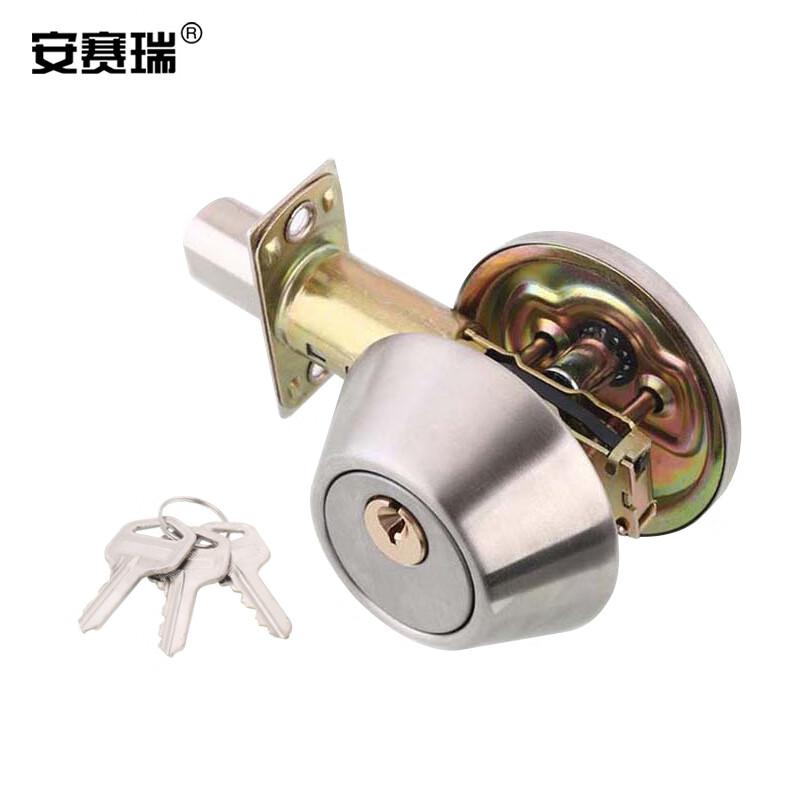 安赛瑞 5D00595 不锈钢单面锁 木门锁 适用范围30-45mm 银色按把销售