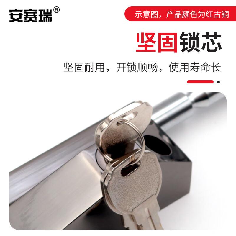 安赛瑞 5D00693 旋转门地插销 木门大铁门带框玻璃门锁 钥匙款 长约187mm 红古铜按（个）销售