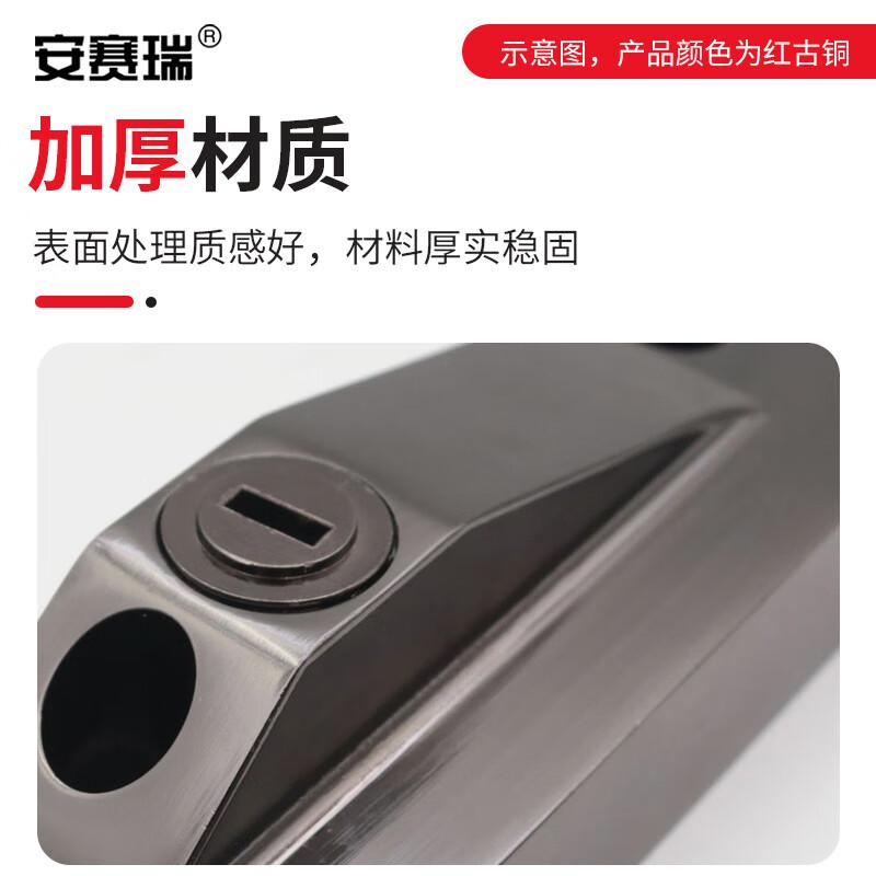 安赛瑞 5D00693 旋转门地插销 木门大铁门带框玻璃门锁 钥匙款 长约187mm 红古铜按（个）销售