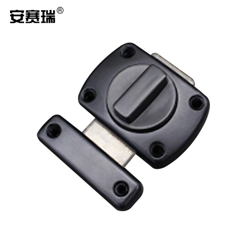 安赛瑞 5D00702 锌合金插销门栓 卫生间推拉门反锁小锁扣 大号 约66x53mm 黑色  2个起订按（个）销售