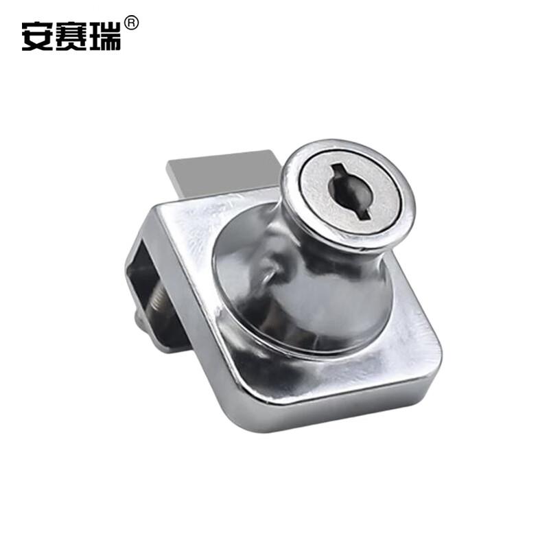 安赛瑞 5D00732 玻璃柜锁 商场展示柜橱窗酒柜单开门锁 方形不通开 32x35mm 银色  2个起订按（个）销售