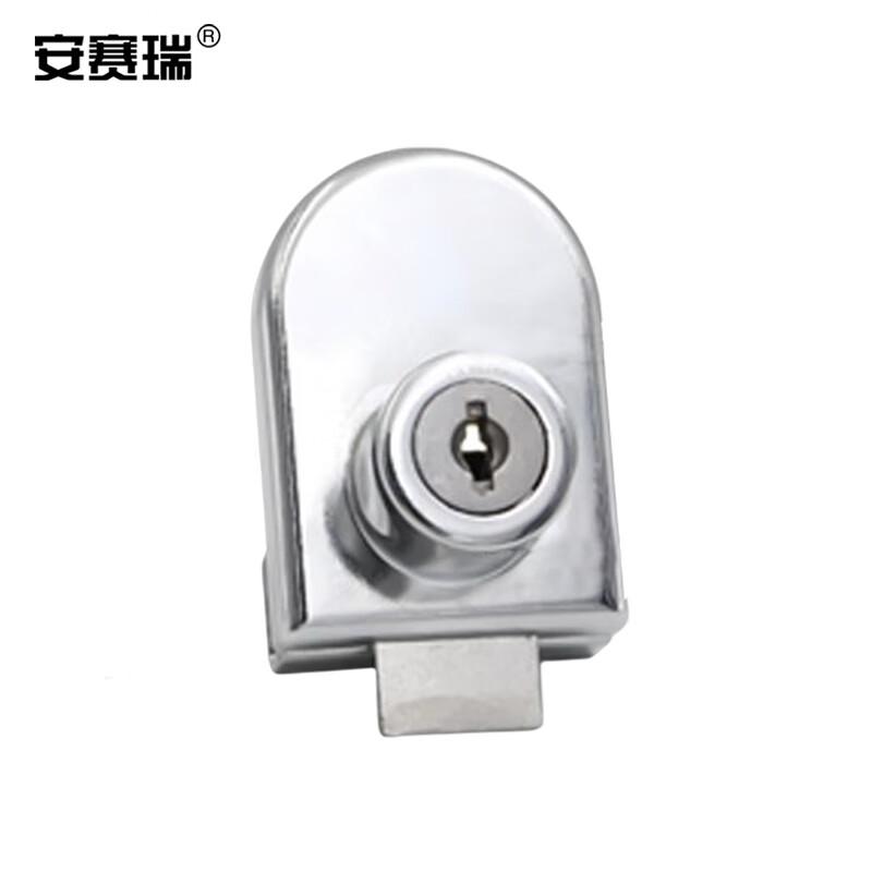 安赛瑞 5D00736 玻璃柜锁 商场展示柜橱窗酒柜单开门锁 圆形通开 38x54mm 银色  2个起订按（个）销售