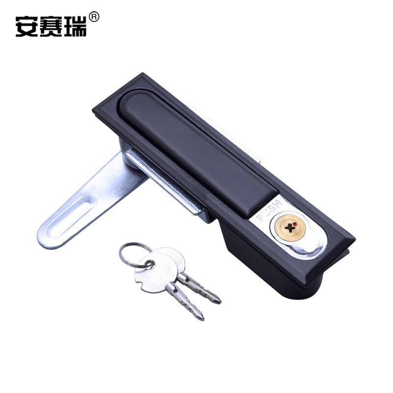 安赛瑞 5D00776 机柜锁 电器箱平面锁 十字锁芯 方形 140x30mm 黑色  2把起订按（把）销售