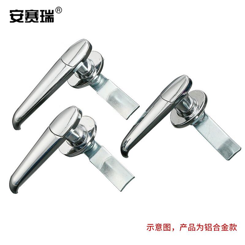 安赛瑞 5D00789 配电箱门锁 工业机柜长柄执手锁 铝合金款 长约8cm 银色  3把起订按（把）销售