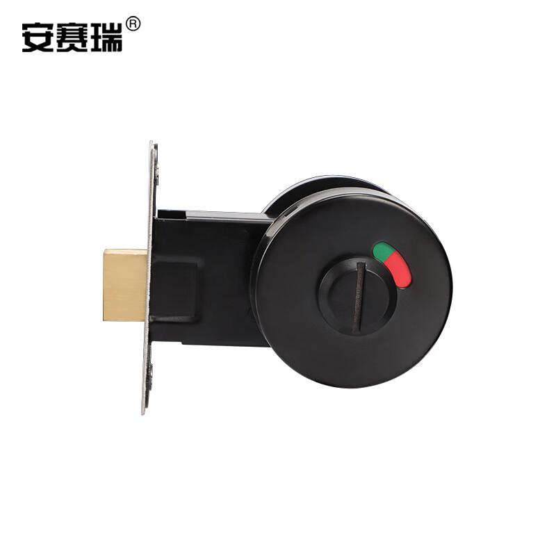 安赛瑞 5D00847 卫生间指示锁 304不锈钢有无人提示隔断门锁 不带把手 直径约55mm 哑黑按（把）销售