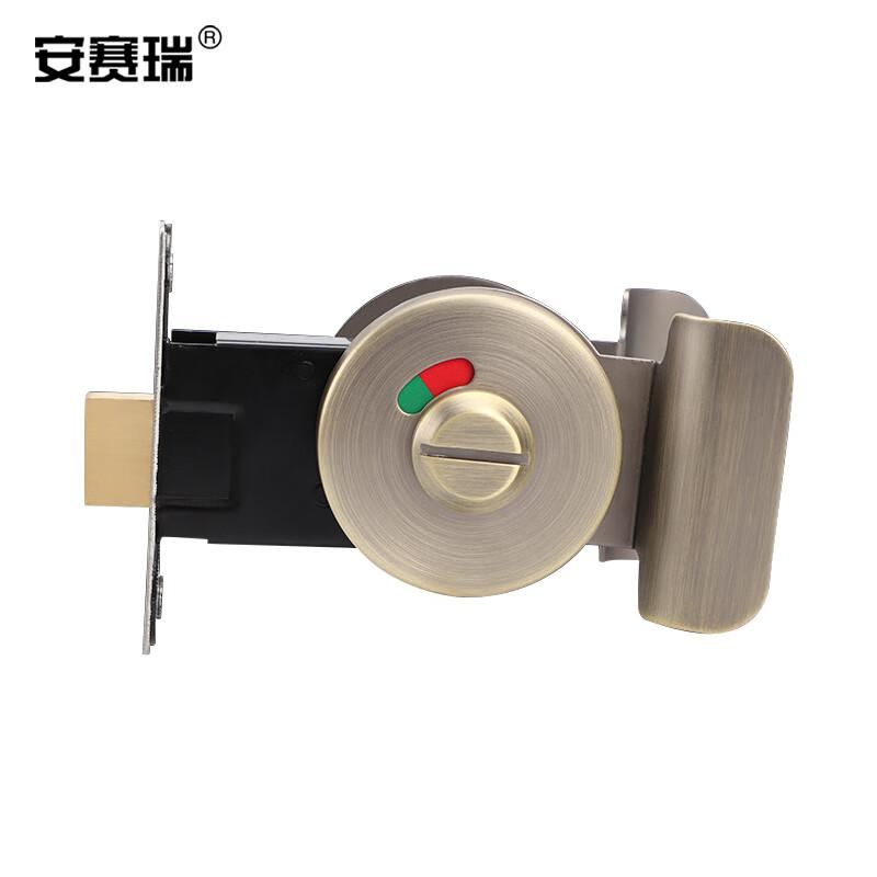 安赛瑞 5D00852 卫生间指示锁 304不锈钢有无人提示隔断门锁 带把手 直径约55mm 青古铜按（把）销售