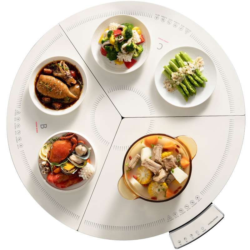 摩飞 MR8306 圆形折叠暖菜板 椰奶白 三板折叠 500W 白色按（台）销售